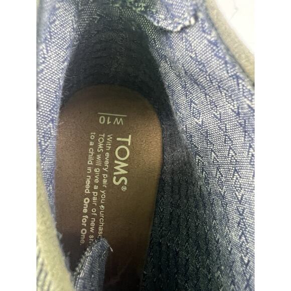 Toms Boots Womens Size 10 Green Black Ankle Booties Espadrille Wedge Heels Lace - Picture 8 of 10